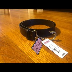 Vineyard Vines Leather Fish Hook Belt NWT 38